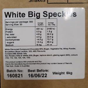 Big Speckles white chocolate, Everfresh 100g
