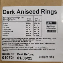 Load image into Gallery viewer, Dark Chocolate Aniseed Rings, Everfresh 100g
