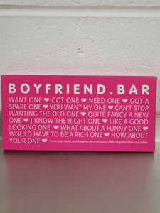 Boyfriend Bar Milk Chocolate Bar, Bellaberry 100g