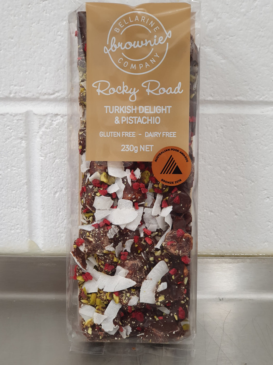 Rocky Road Turkish delight & pistachio , Bellarine Brownie Co 230g