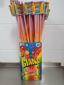 Giant rainbow sherbet straw