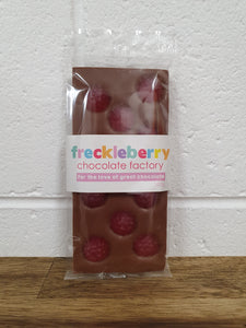 Freckleberry milk chocolate raspberry block 100g