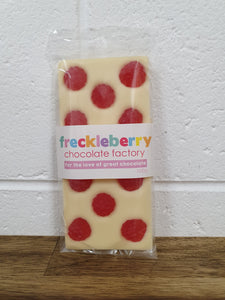 Freckleberry white chocolate raspberry block 100g