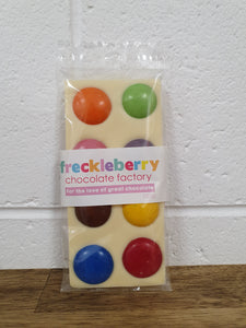 Freckleberry white chocolate button block 100g