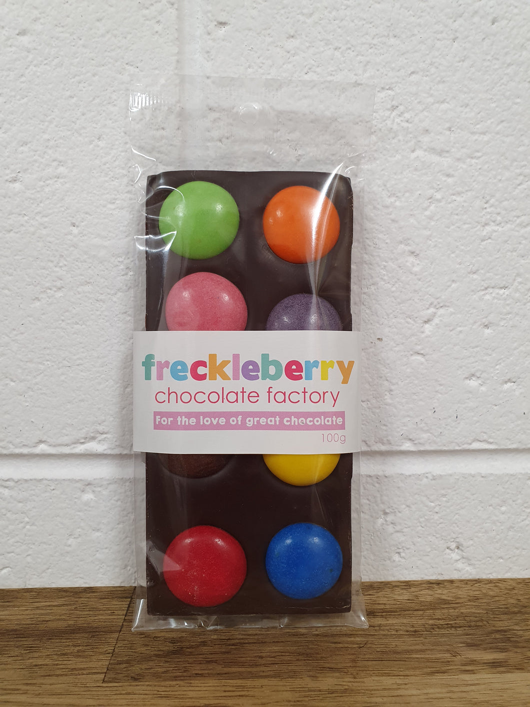 Freckleberry dark chocolate button block 100g