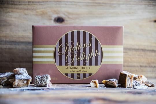 Almond Toffee Dark Chocolate, Dickens Delights 200g