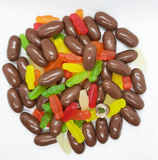 Milk chocolate coated jelly babies, Everfresh 100g